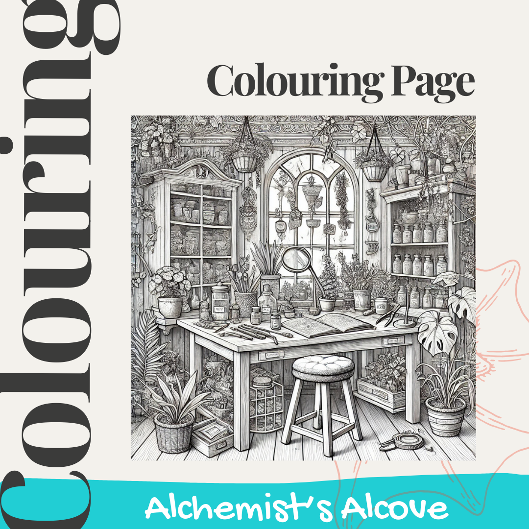 Alchemist's Alcove Adult stress relief colouring page