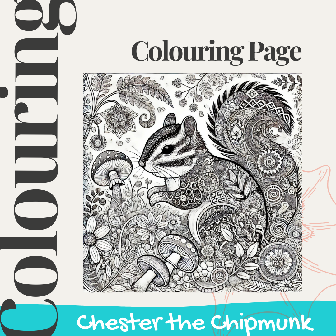 Chester the Chipmunk Colouring Page