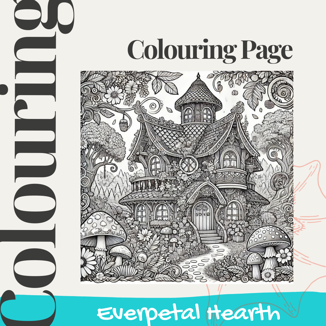 Everpetal Hearth Cottage Colouring page